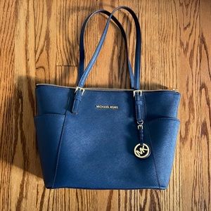 Michael Kors Navy Blue Charlotte Purse